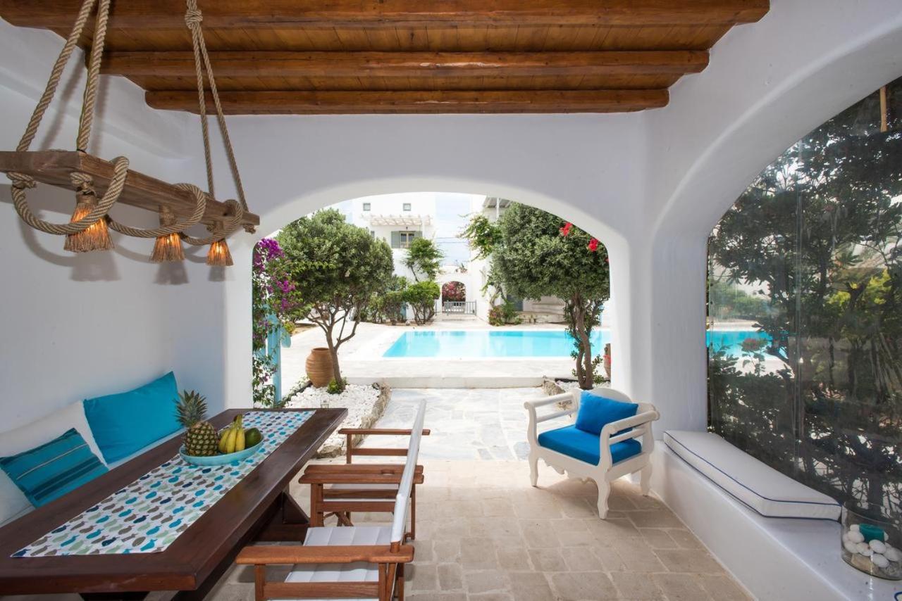 Mykonian Style W Shared Pool Houses & Nighttime Security Guard Ornos  Exterior photo