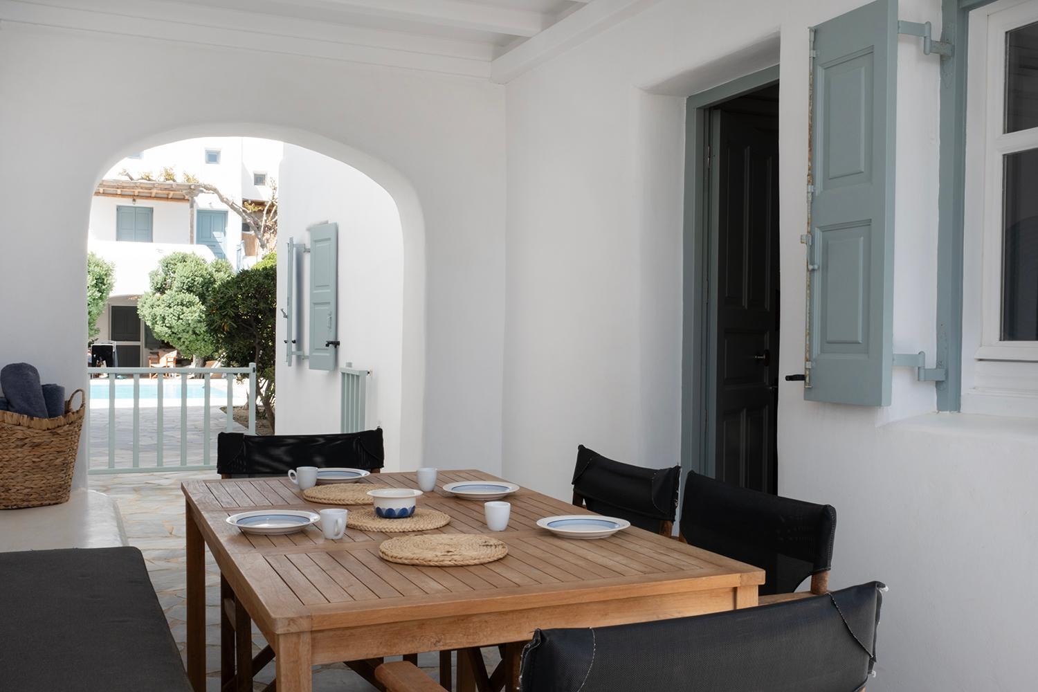 Mykonian Style W Shared Pool Houses & Nighttime Security Guard Ornos  Exterior photo