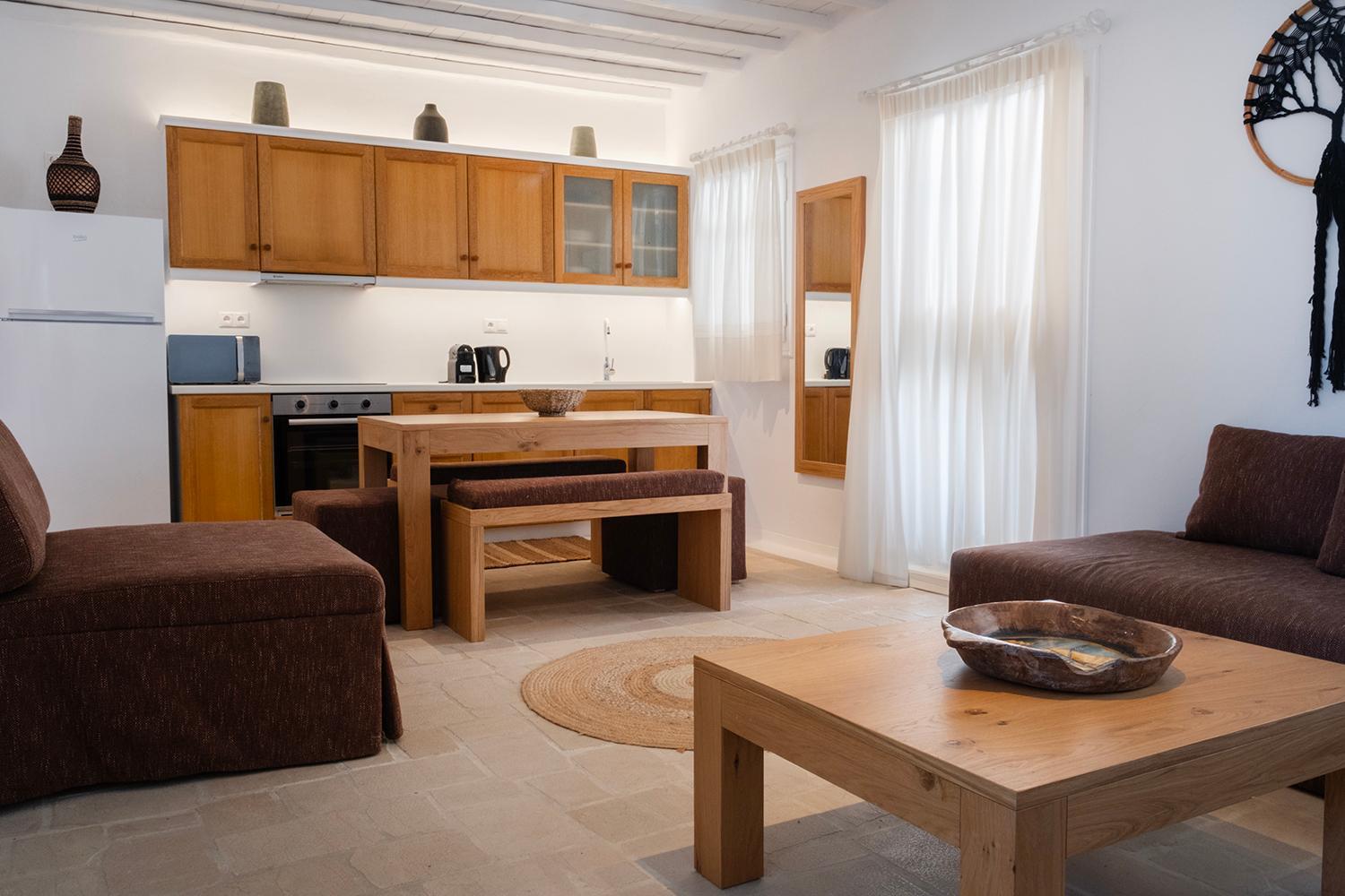 Mykonian Style W Shared Pool Houses & Nighttime Security Guard Ornos  Exterior photo