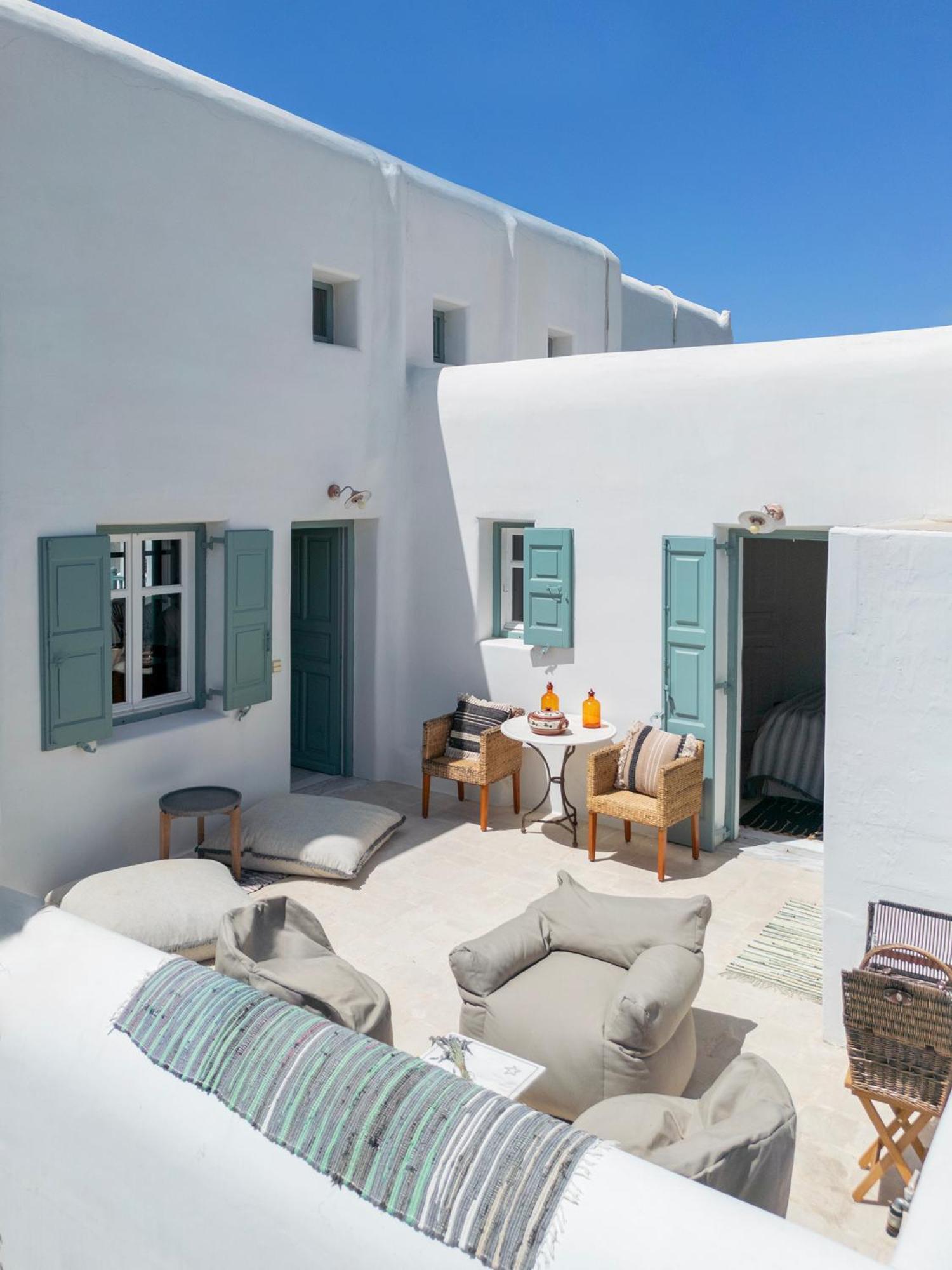 Mykonian Style W Shared Pool Houses & Nighttime Security Guard Ornos  Exterior photo