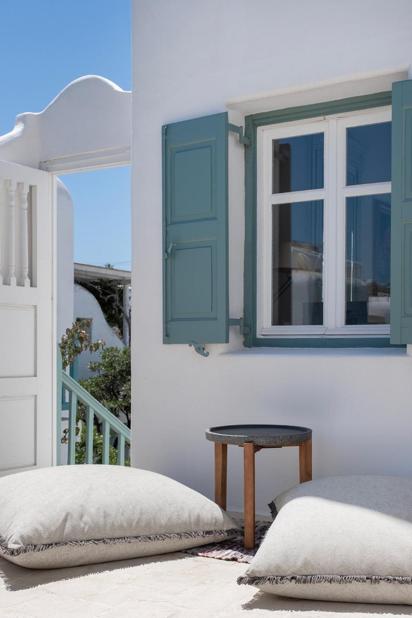Mykonian Style W Shared Pool Houses & Nighttime Security Guard Ornos  Exterior photo
